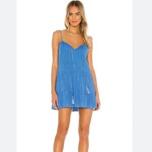 Majorelle Hilo Metallic Stripe Mini Dress